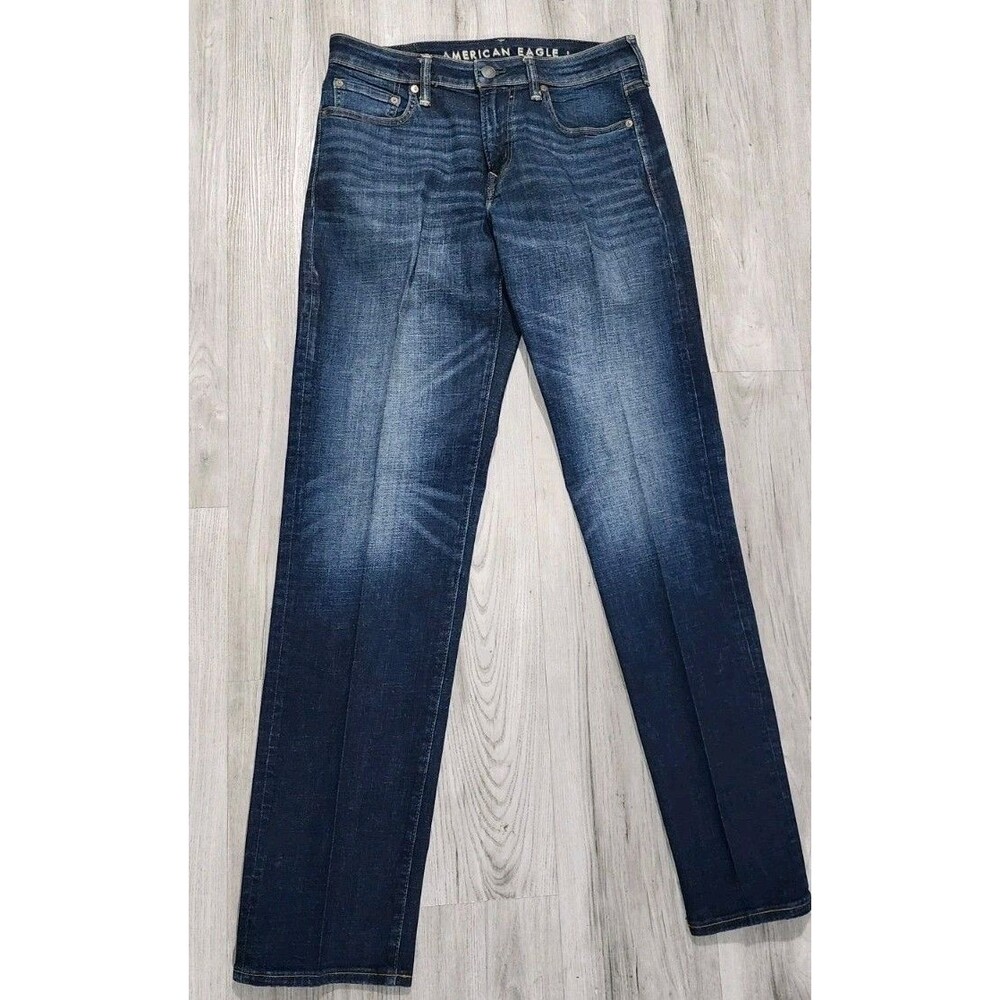 American Eagle Original Straight Airflex Dark Jeans Mens 30 X 34